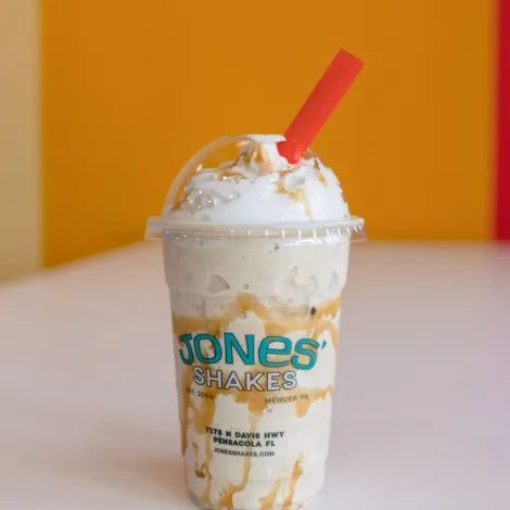 A domed Jones' Shakes milkshake